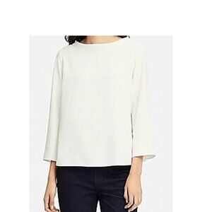 Uniqlo Women's Drape 3/4 Sleeve White Blouse XXL New